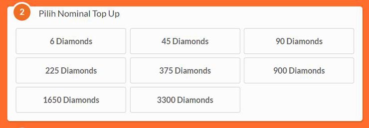 Memilih Nominal Top Up