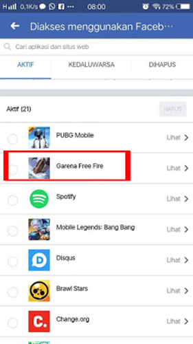 Pilih Game FF Garena Free Fire