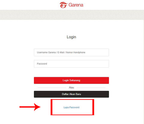 Pilih Lupa Password