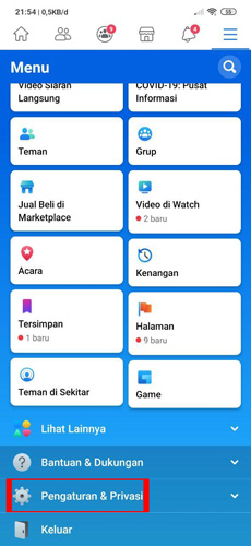 Pilih Menu Pengaturan Privasi 1