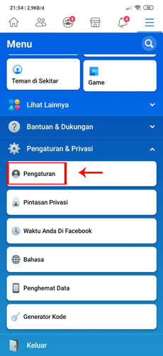 Pilih Menu Pengaturan