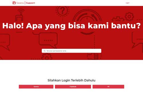 1. Kunjungi Halaman Support Garena