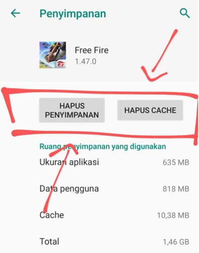 3. Hapus Data dan Cache