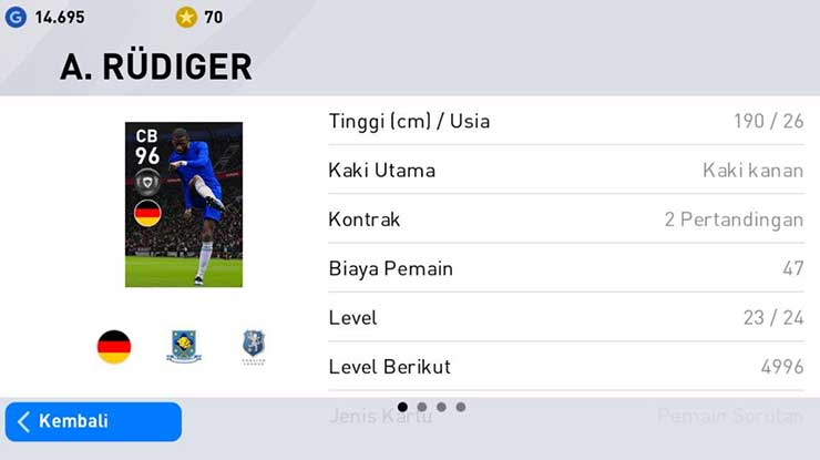 A. Rudiger ( Bek Chelsea PES Android 2020 )