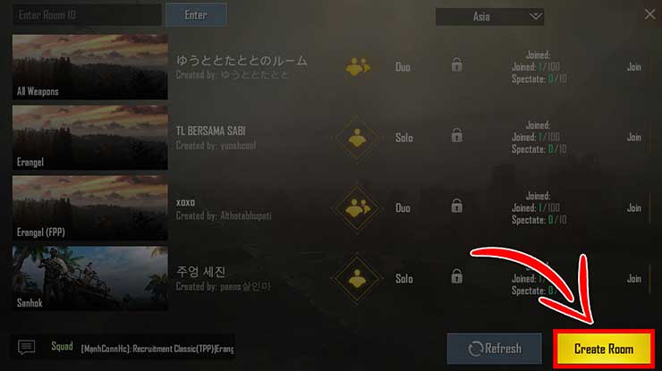Cara Membuat Room di PUBG Mobile