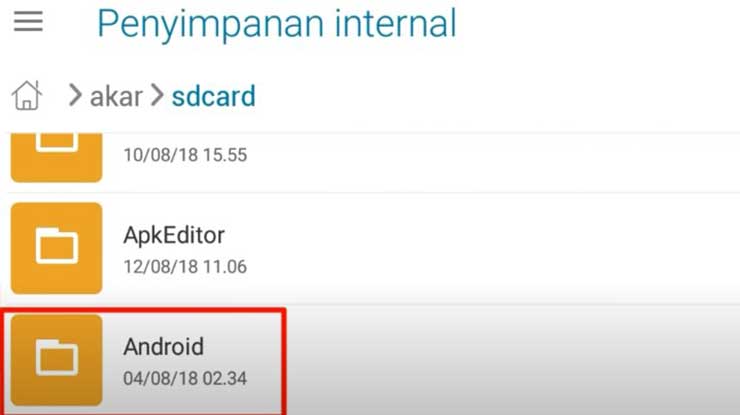 Buka folder android