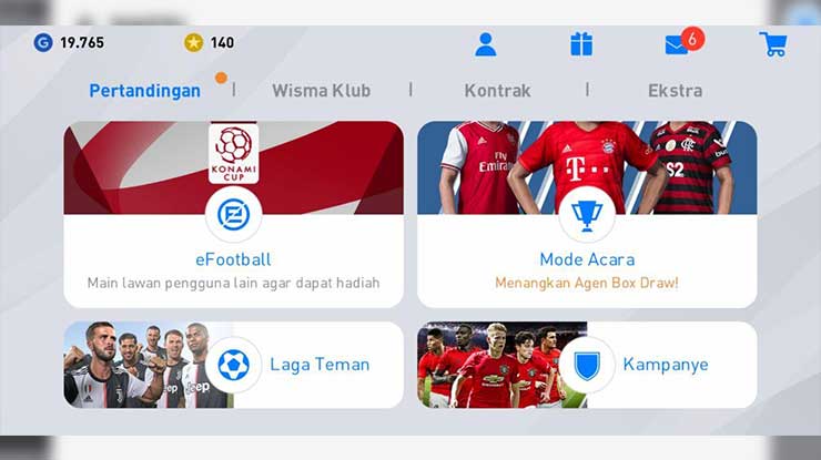 Pilih menu Pertandingan