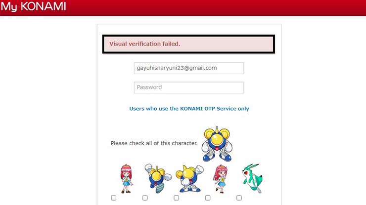 Lupa Password ID KONAMI