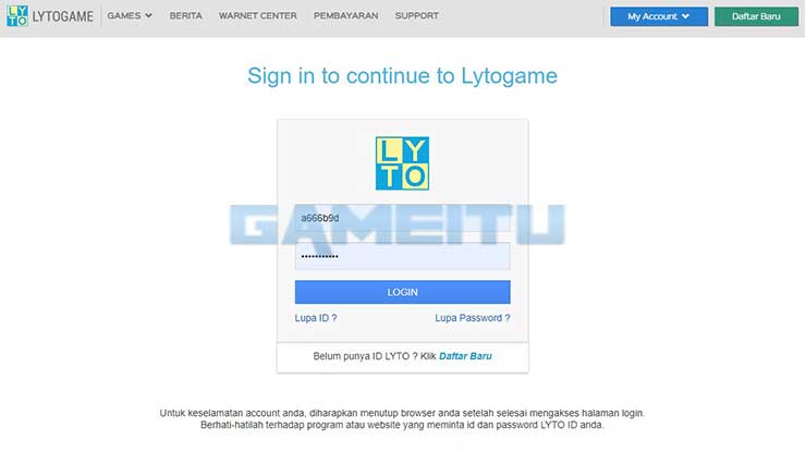 Login Lyto 1