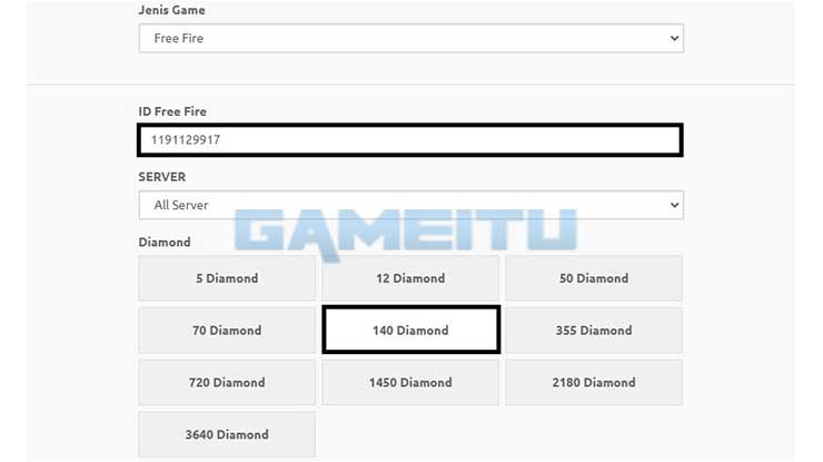Masukkan ID Free Fire
