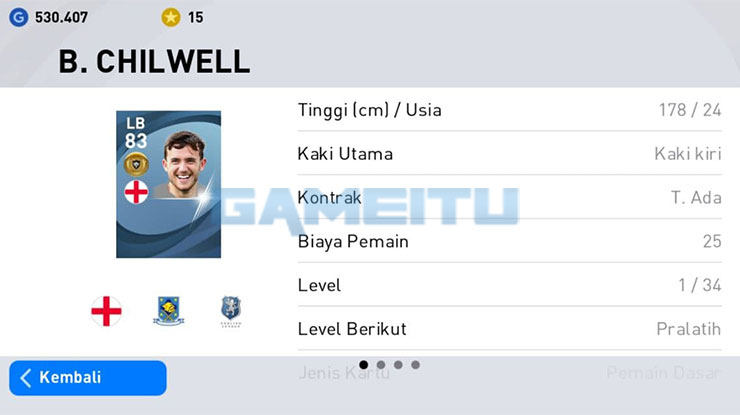 Buka Kartu Pemain B. CHILWELL 4x