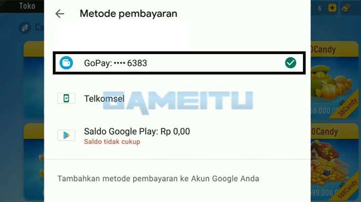 Pilih Metode Pembayaran Pakai GoPay