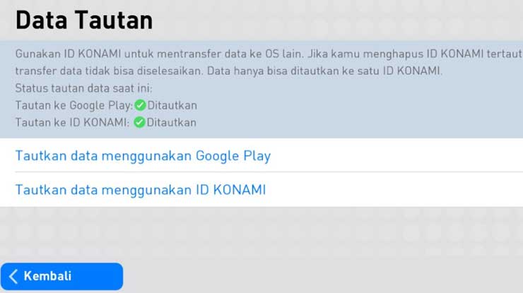 Syarat Update Email Akun eFootball PES 2021 Mobile