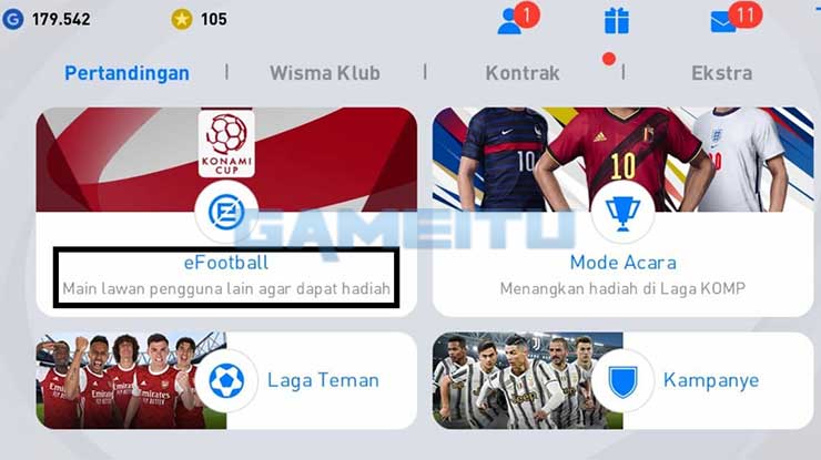 Ketuk Menu eFootball