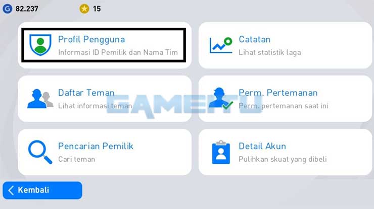 Ketuk Profil Pengguna