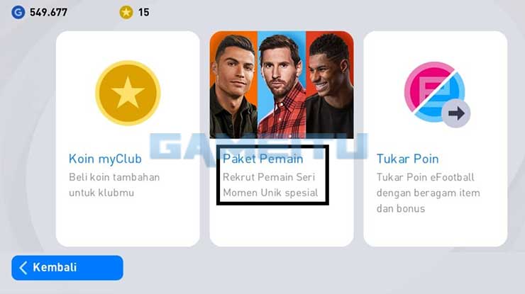 Tap Paket Pemain