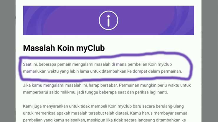 Top Up PES 2021 Mobile Tidak Masuk