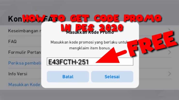 Cara Mendapatkan Kode Promo PES 2021 Mobile