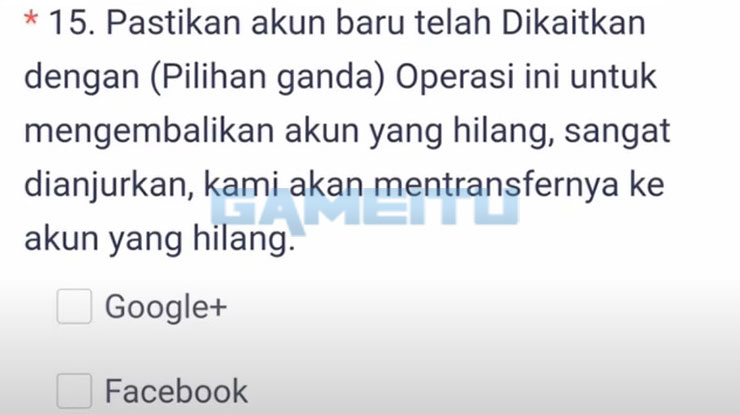 Pilih Media Pengembalian Akun