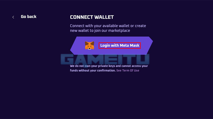 Pilih Login with MetaMask