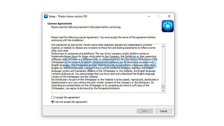 Setujui License Agreement