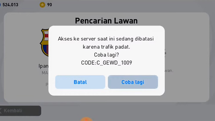 Penyebab Tidak Bisa Menemukan Lawan di Laga Online PES Mobile