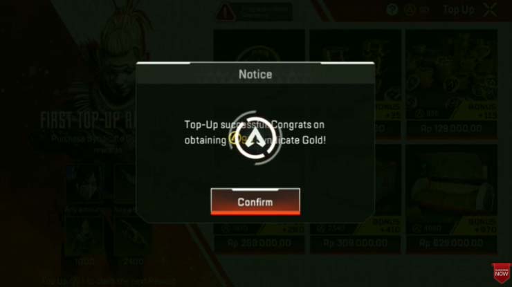 5. Cara Top Up Apex Legends Mobile Berhasil