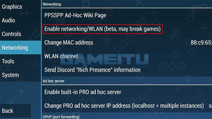 Aktifkan Enable Networking WLAN