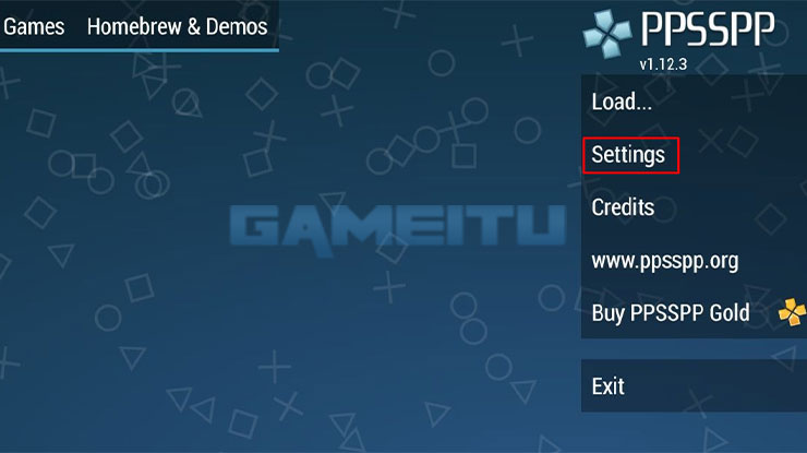 Masuk ke Setting PPSSPP Android