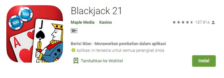 Permainan Kartu Online Blackjack 21