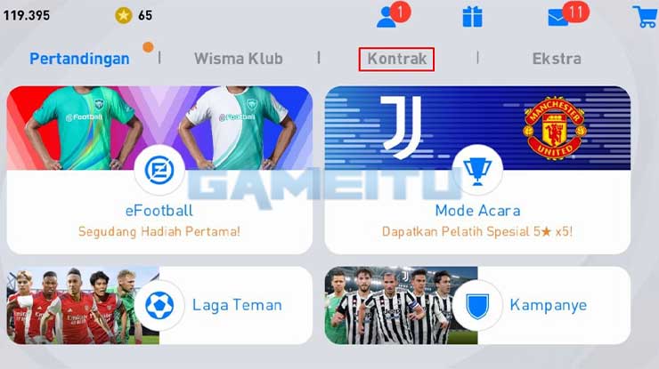 Pilih Menu Kontrak