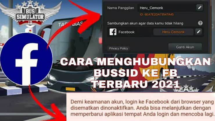 Cara Menghubungkan Bussid ke Facebook