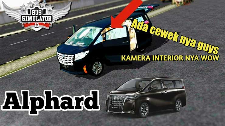 MOD Bussid Mobil Alphard Full Strobo Livery Keren