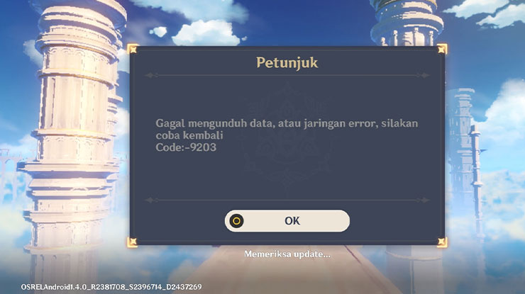 Penyebab Genshin Impact Error Code 9203