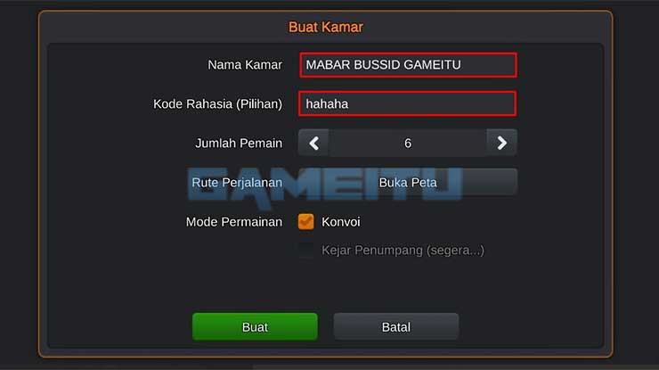 Tentukan Nama Kamar Kode Kamar