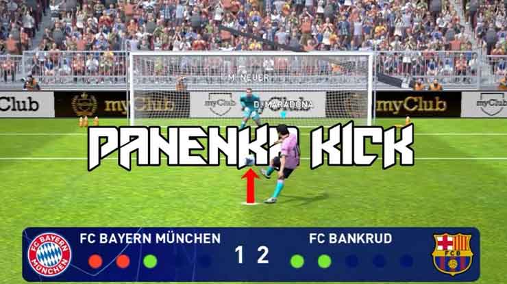 Cara Melakukan Panenka di PES Mobile Shooting Penalti