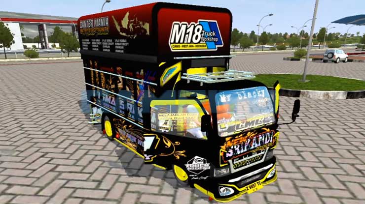 Download Mod Bussid Truck Srikandi M18 Full Strobo Lampu