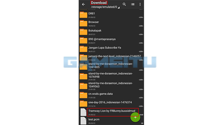 Masuk Folder Download