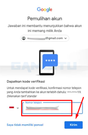 3. masukan nomor telepon