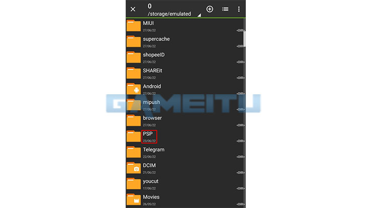 Buka Folder PSP GAME