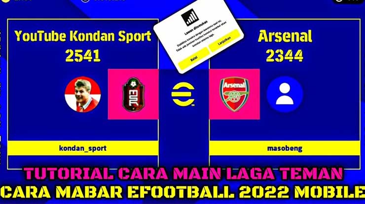 Cara Mabar eFootball PES 2022 Mobile Tanpa ID Pengguna