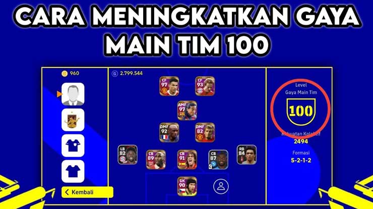 Cara Meningkatkan Gaya Main Tim eFootball PES 2022 Mobile Maksimal