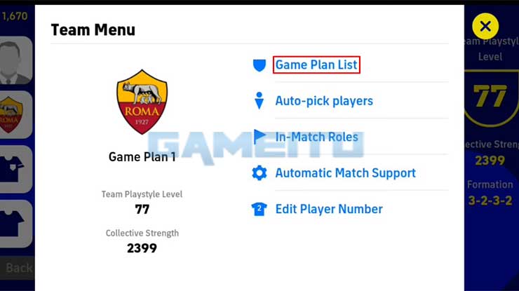 Pilih Game Plan List