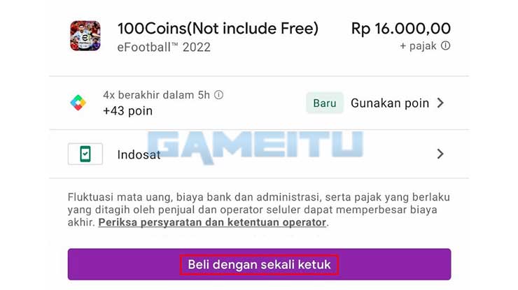 Tap Beli Dengan Sekali Ketuk Untuk Top Up Koin Emas Pakai Pulsa