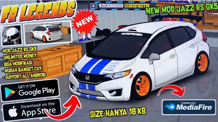 FR Legends MOD Car Honda Jazz Download Pasang