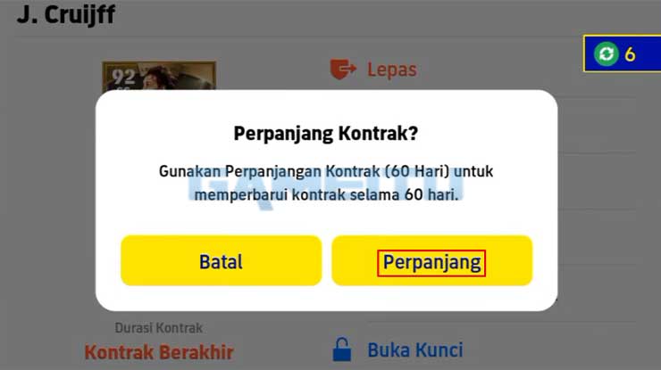 Konfirmasi Perpanjangan Kontrak