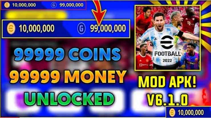 Cara Hack eFootball PES Mobile Unlimited Koin Apk OBB