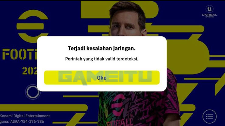 eFootball PES Mobile Error Kesalahan Jaringan