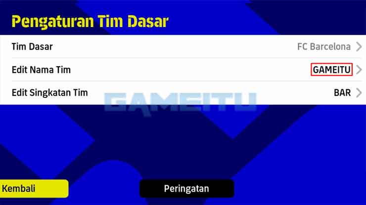 Berhasil Ganti Nama Club eFootbal PES Mobile