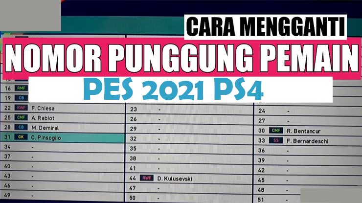 Cara Ganti Nomor Punggung PES 21 PS4